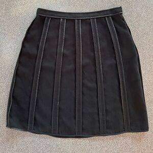Options by Shani A Line Skirt Pleated Look,  Contrasting Fabric Accents, Black